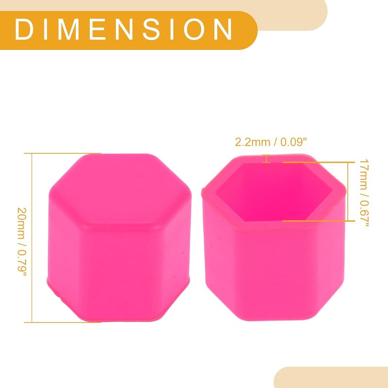 Partuto 20 Pcs Wheel Lug Nut Bolt Rims Tire Nut Screws Dust Cap Cover Nut Protection Silicone Fluorescent Pink 2.2x17x20mm - Image 4